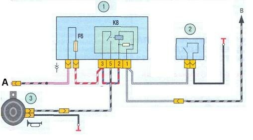 Электросхема подключение звукового сигнала Ваз-1117