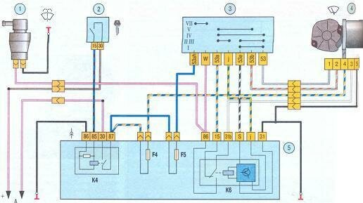 Электросхема мотора дворников ваз 1117